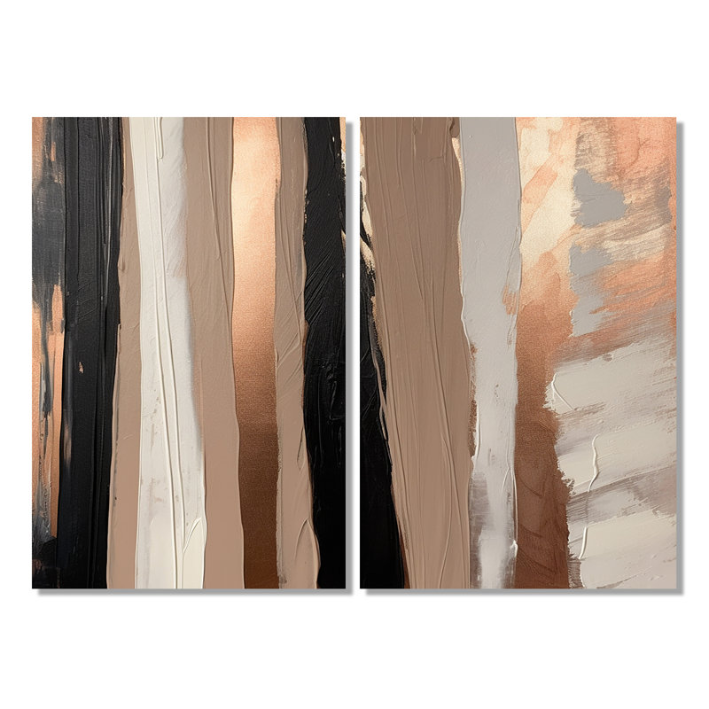 «Brown and Black Beyond Boundaries IV» - Grandes impressions d'art abstrait sur toile, H 36 po x l 48 po, Toile tendue
