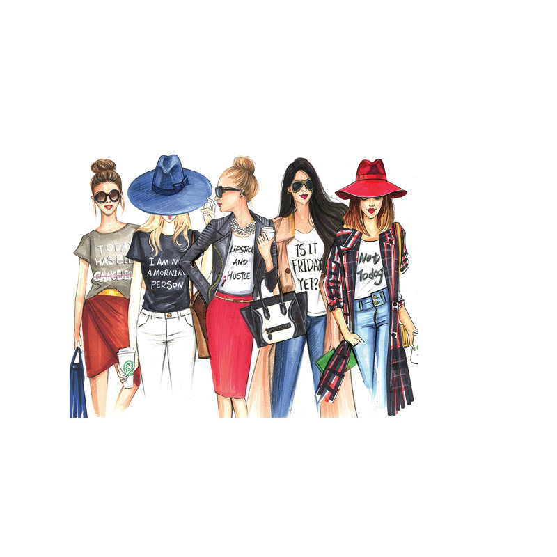 Fashionistas Gotta Have Fun by Rongrong DeVoe - Wrapped Canvas Print, 66.04 cm H x 45.72 cm W x 1.91 cm D