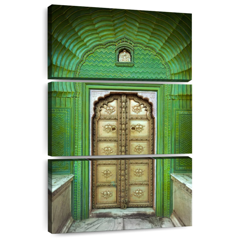 Porte indienne ornée, H 32 po x l 20 po