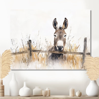 «Gentle Bray Donkey By The Farm III» - décoration murale âne