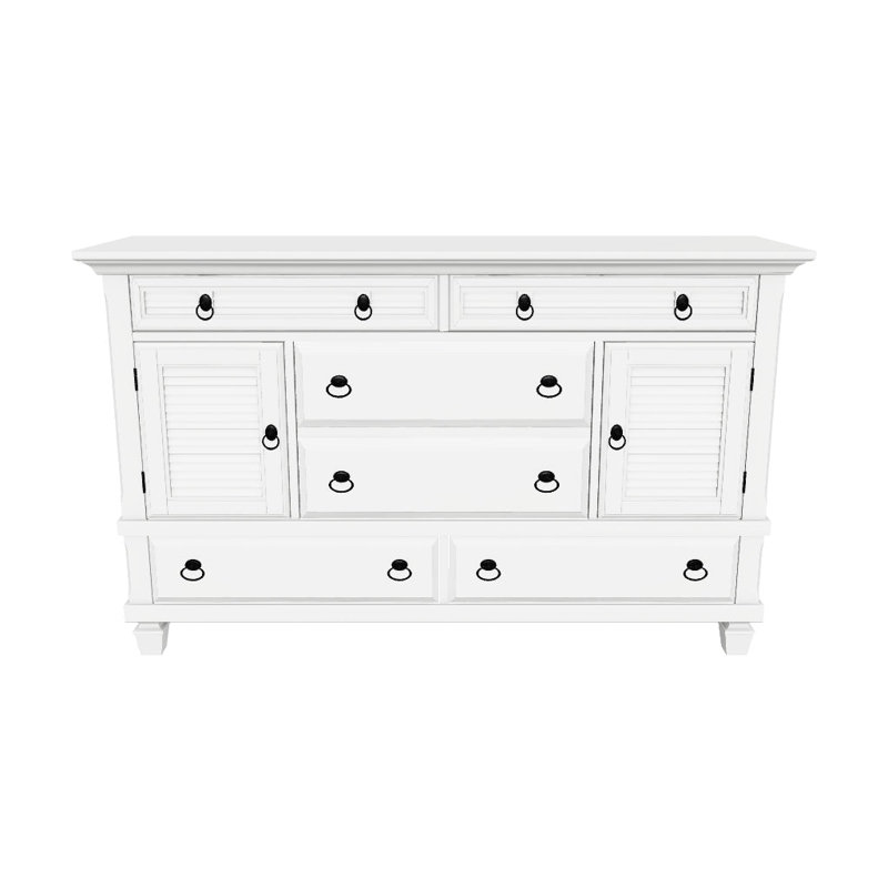 Gleda 62" W 6-Drawer Dresser with Cabinets