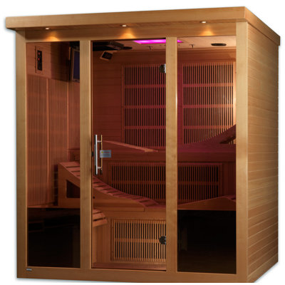 Dynamic Saunas Monaco 6 - Person FAR Infrared Sauna with Remote Control in Hemlock