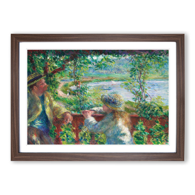 Near the Lake by Pierre-Auguste Renoir - Picture Frame Painting, Walnut Framed, 27cm H x 36cm W x 2cm D