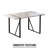 55 Inch Modern Rustic White MDF Dining Table, Black Rectangular Metal Leg Household Kitchen Dinner Table For 4-6 People-1237272167