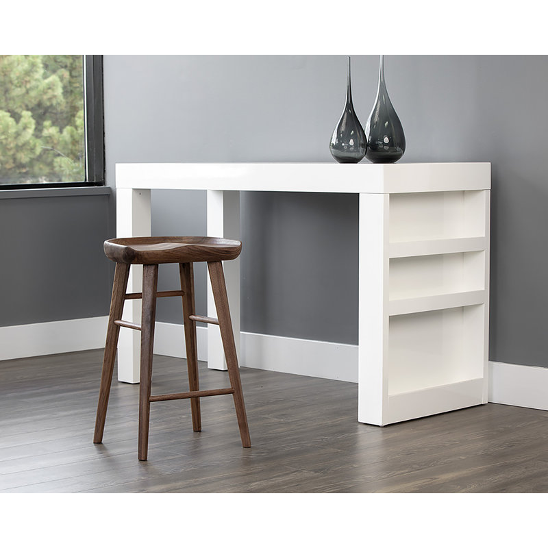 Dominic Upholstered Stool, Counter Stool (26.5" Seat Height), Walnut