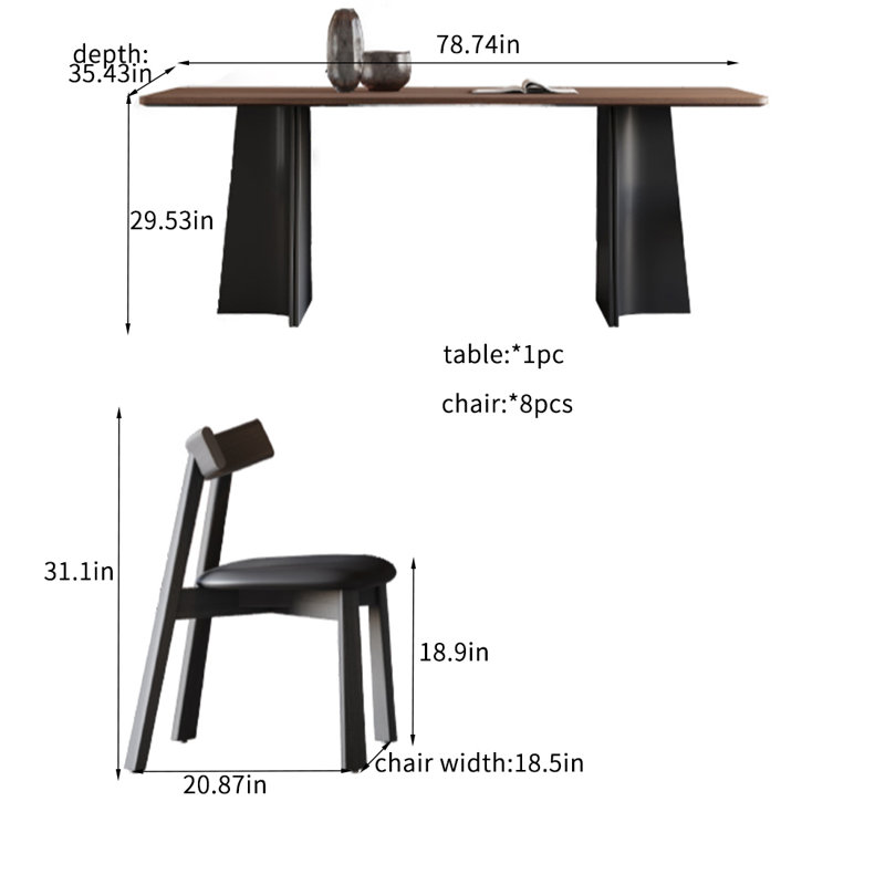 Solid wood Ash Table & Chair Combo.
