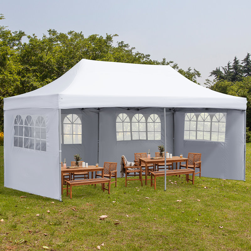 236.22'' W x 118.11'' D Steel Party Tent, White