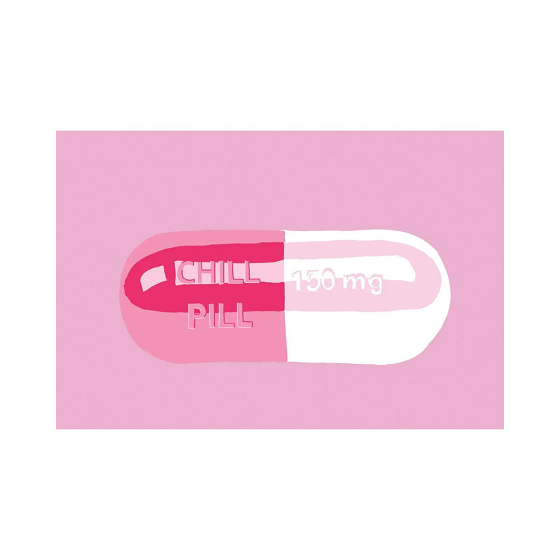 Chill Pill Pink - Wrapped Canvas Print, 20.32 cm H x 30.48 cm W