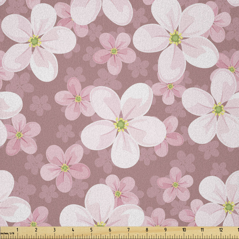 Cynarra Cherry Blossoms Petal Plant Cartoon Sakura Floret Season Fabric