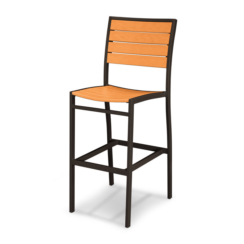 Chaise d'appoint de bar POLYWOOD Euro, Bronze texturé, Tangerine