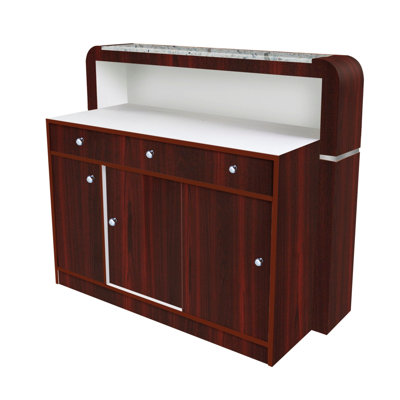 Nashaly Rectangle Synthetic Laminate Reception Desk with Filing Cabinet