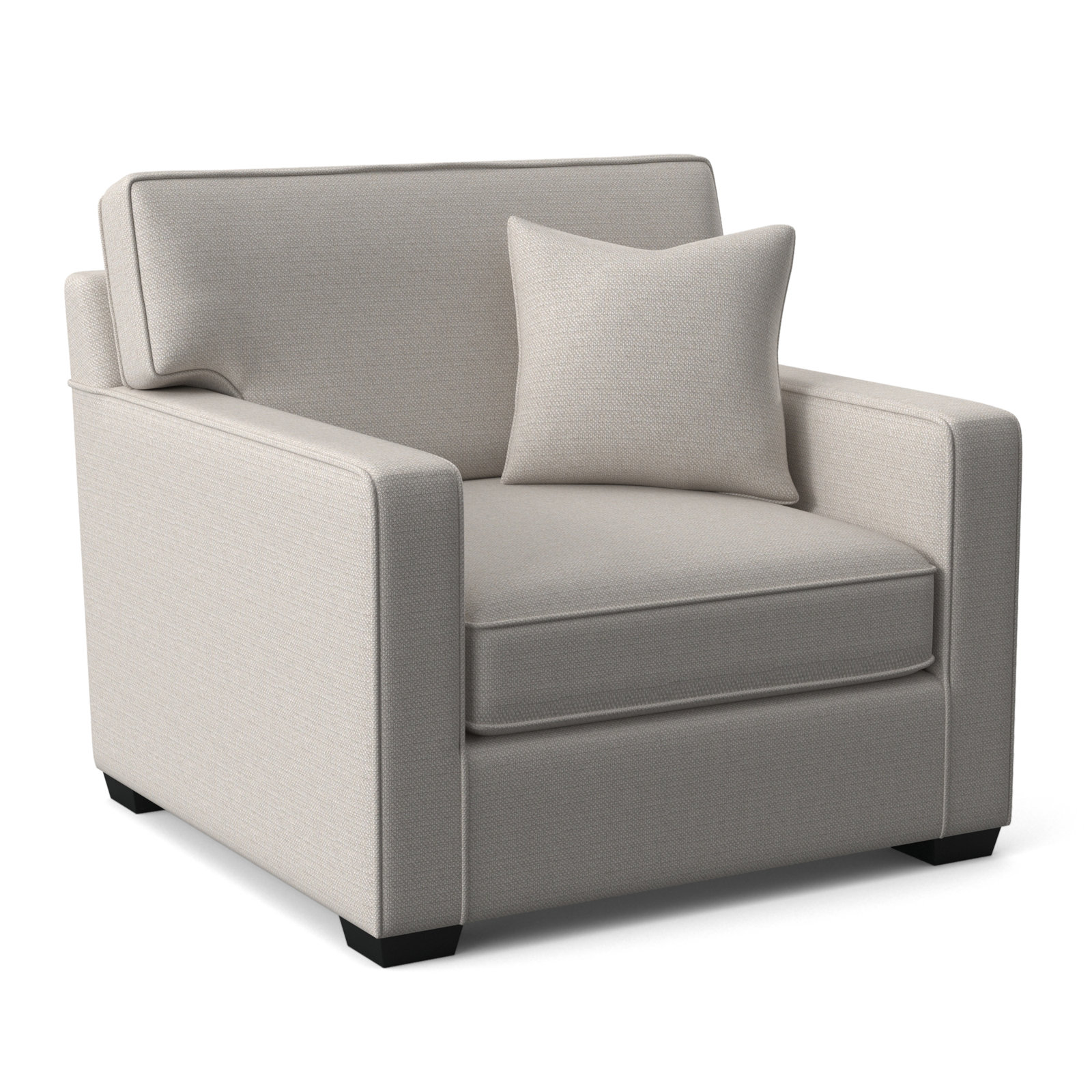 Gramercy Park Upholstered Accent Chair, White Textured Performance, Black Finish