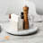 Guein Round Natural Marble Lazy Susan Tray,Arabescato