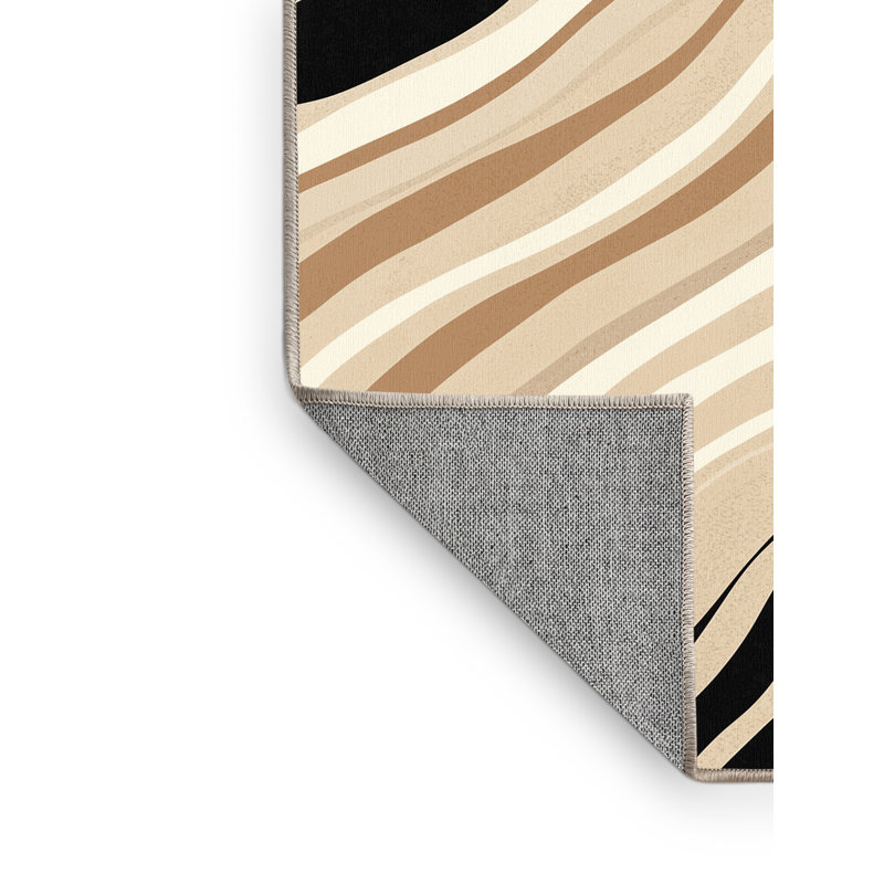 Tapis beige et moderne lavable à la machine Paulett, 2 pi x 3 pi