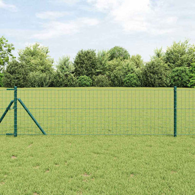 Fence Posts 12 Pcs Powder-Coated Steel