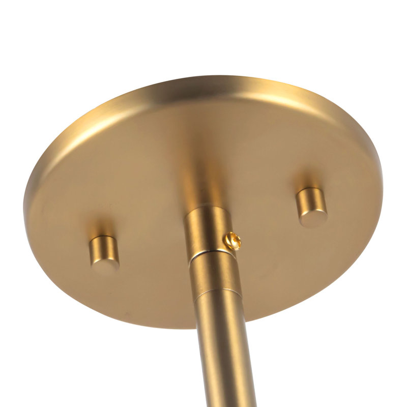 Bolla 28-in Black dimmable LED Chandelier, Brushed Gold