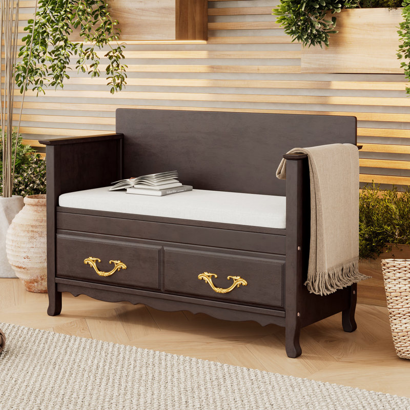 Banc à chaussures avec coussin amovible et rangement dissimulé pour le vestibule et le salon, meubles élégants et fonctionnels