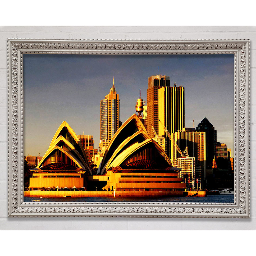 Gerahmtes Wandbild Sydney Opera House Golden Sunlight