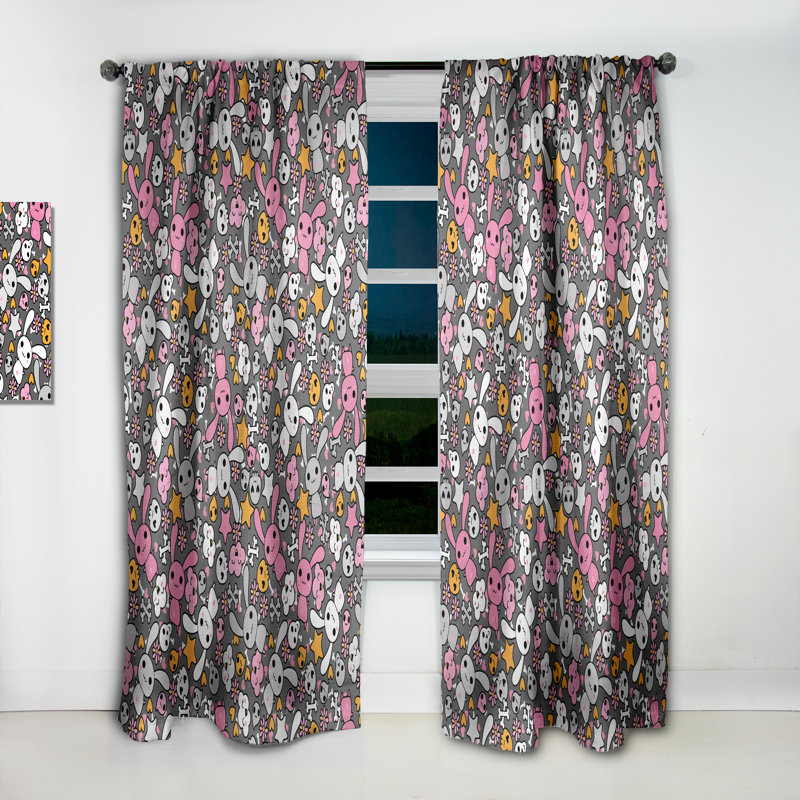 Petit panneau de rideau occultant à motif floral avec motif de fleurs, L 52 po x L 95 po