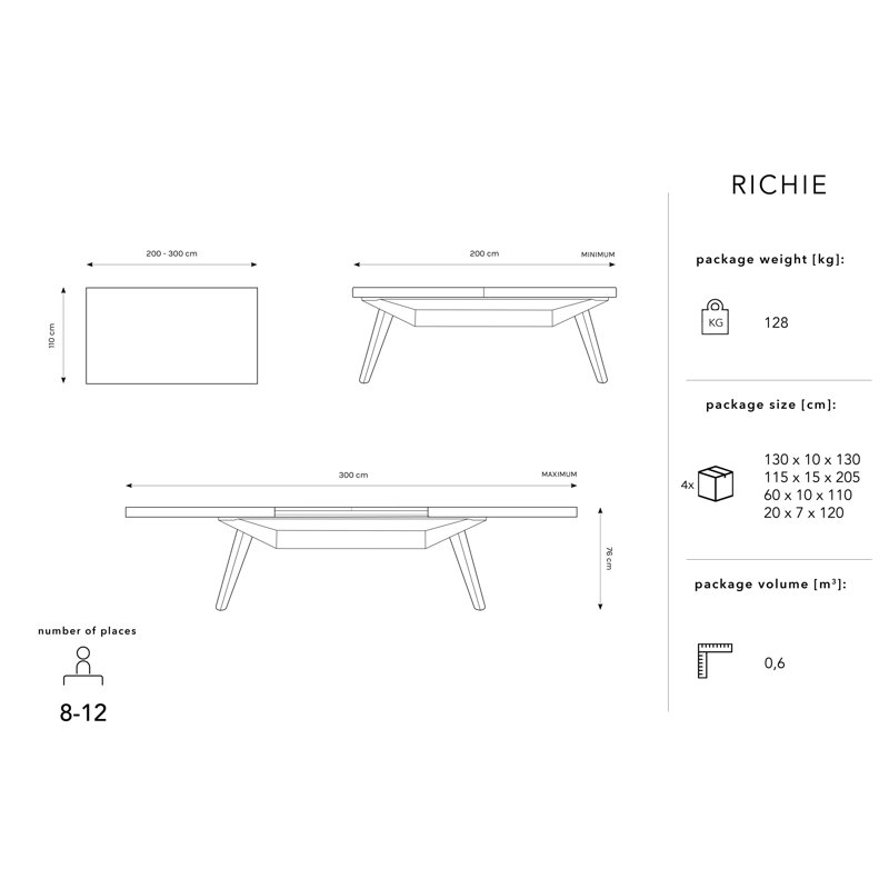 Akaja Extendable Oak Solid Wood Dining Table