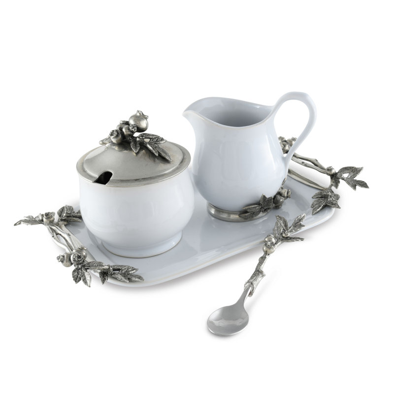 Farmer's Market Stoneware Sugar And Creamer Set
