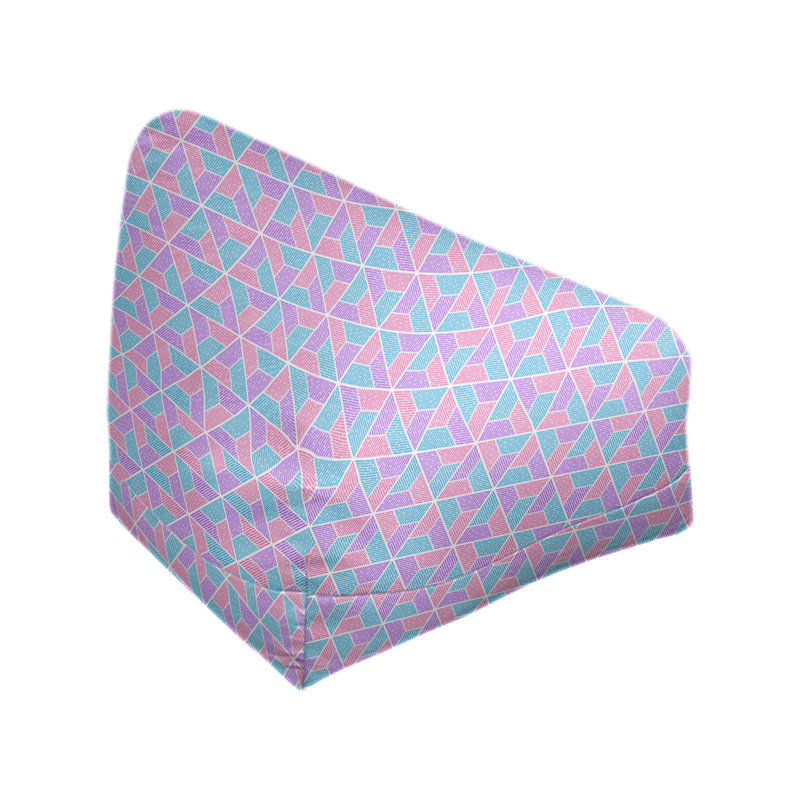 Fauteuil à billes Leffel, H 38 po x L 42 po x P 29 po, Pouf fauteuil, Violet / bleu / rose