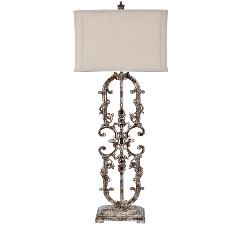 42.5" Resin Table Lamp With Oat Shade