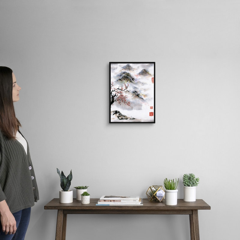 Art mural sur toile, Toile avec cadre noir, H 32 po x l 24 po x P 1,75 po