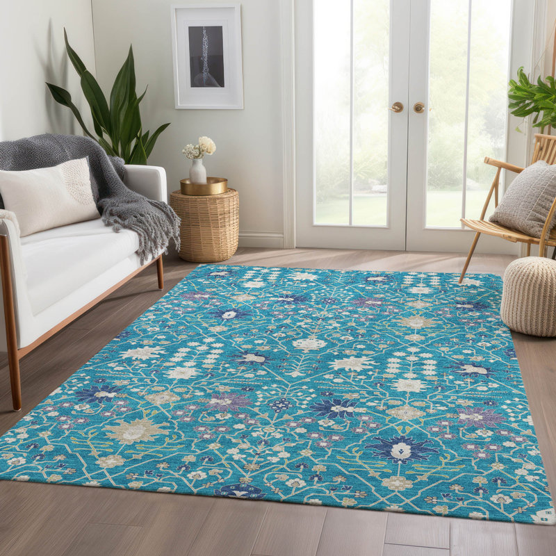 Tapis oriental lavable à la machine de qualité supérieure AMF1009 Colmenero, Rectangle 5 pi x 7 pi 6 po
