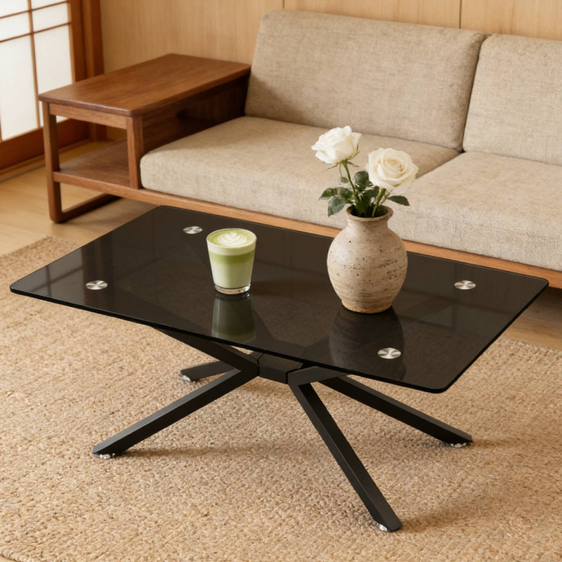 La table basse polyvalente de 39,37 po convient aux espaces de vie du matin, Noir, Noir