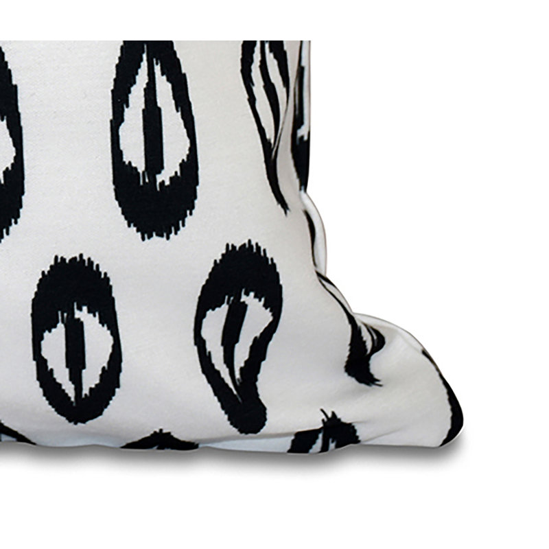 Happy Hippy Ikat Outdoor Reversible Throw Pillow, Black, 20" H x 20" W