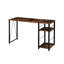 Bureau rectangulaire avec placage en chêne vieilli et base en métal noir avec 2 tablettes et 2 niveaux-133405342-133405340