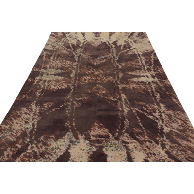 Rug & Kilim Art Deco-Inspired Rug, Beige-Brown Geometric Gallery Runner