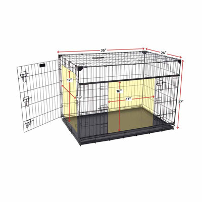 Cage pour chien à porte double coulissante 48 po Cameron Lucky Dog de Jewett