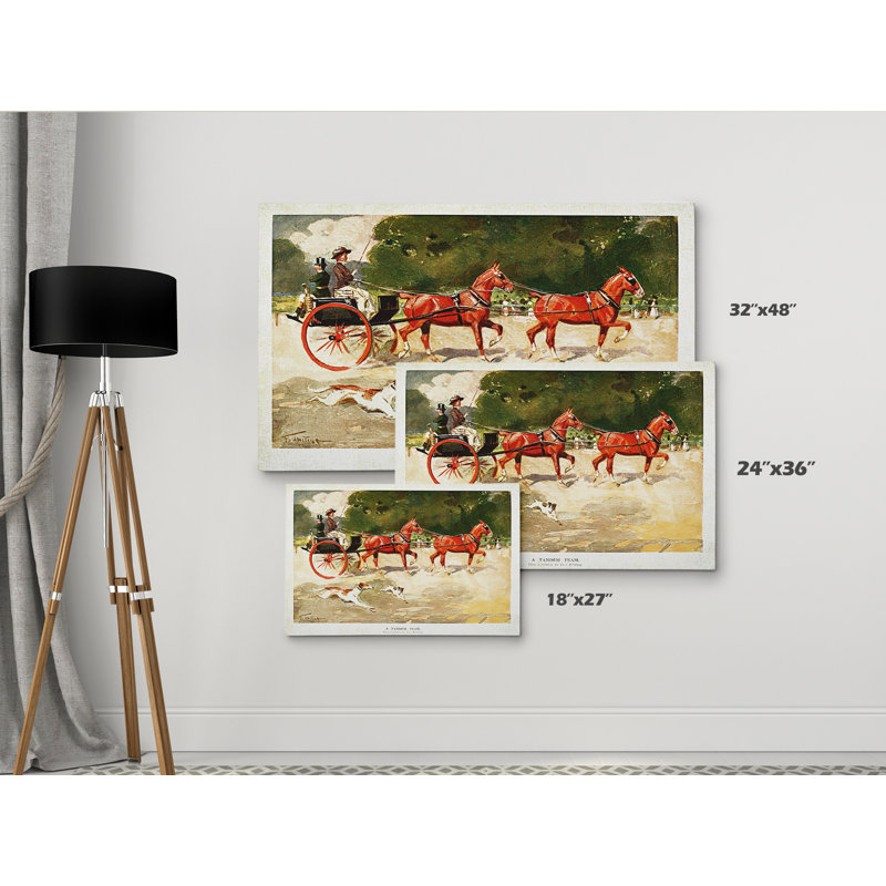 « cheval drawed coach alamy », impression, H 32 po x l 48 po x P 1,5 po, Pas de tapis, Toile tendue