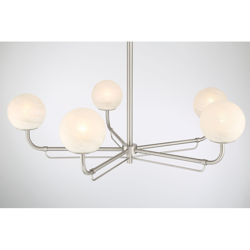 5 LIGHT CHANDELIER, Brushed Nickel
