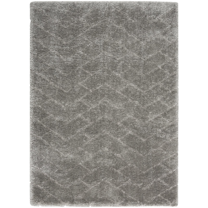 Tapis gris à longs poils Patrice, Rectangle 4 pi x 6 pi