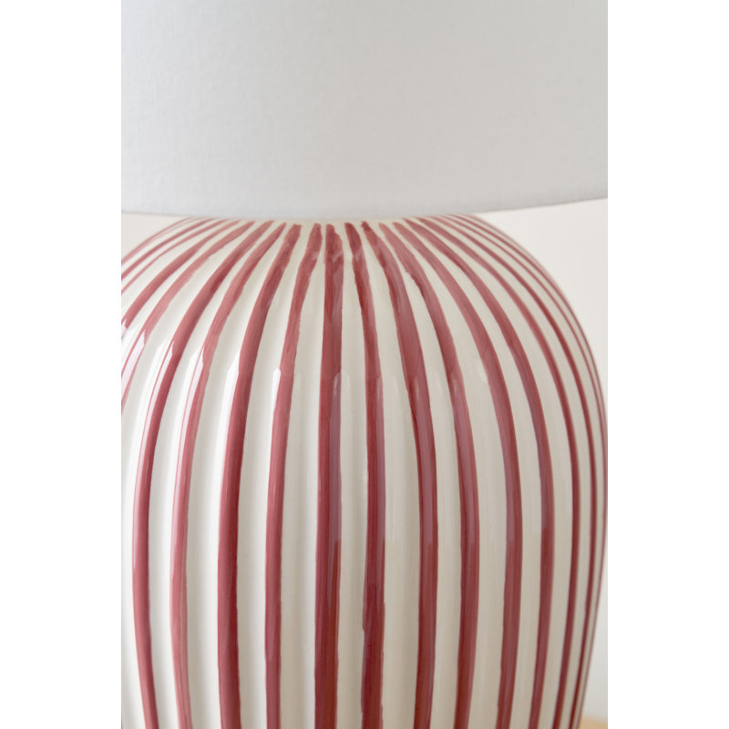 Ceramic Table Lamp, Red/White