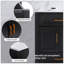 Meuble-lavabo polyvalent avec lavabo en céramique, armoire de rangement abondante - 4 portes à fermeture douce et 4 tiroirs-359590472