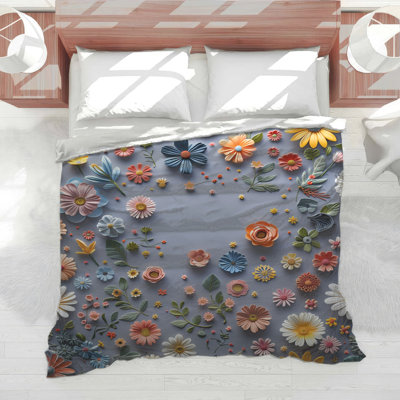 Édredon floral avec literie bohémienne