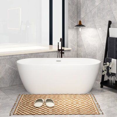 66.9'' x 29.5'' Freestanding Soaking Acrylic Bathtub