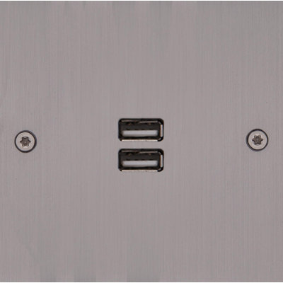 Wandmontierte Steckdose mit 2 USB-Anschlüssen