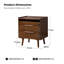 Florrie Mid-Century Modern 3 - Drawer Bedside Table with Charging Station-1279600585