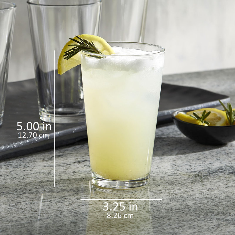 Clear Glass 12 Ounce Highball Drinking Glass Set