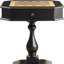 Console octogonale en bois noir de 71 cm (28 po) avec tiroir
