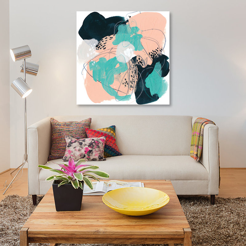 « torrent iv », reproduction de peinture à l’aquarelle sur toile tendue, H 12 po x l 12 po x P 0,75 po