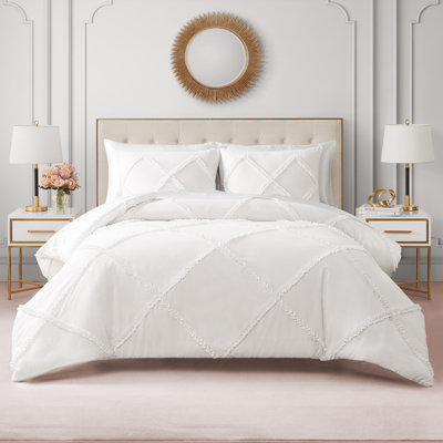 Diamond Ruffle Reversible Microfiber Comforter Set