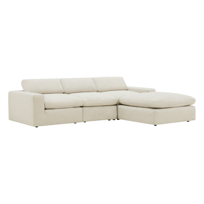 Canapé modulaire rembourré 4 pièces Asher, Lin Performance Effie