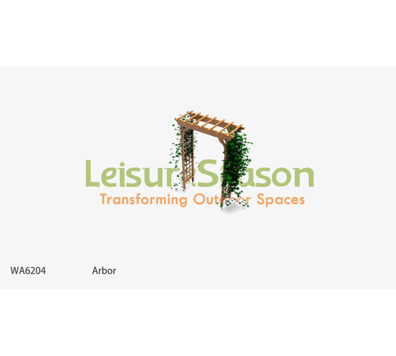 Medium Brown Western Red Cedar Garden Arbor with Double Lattice Panels