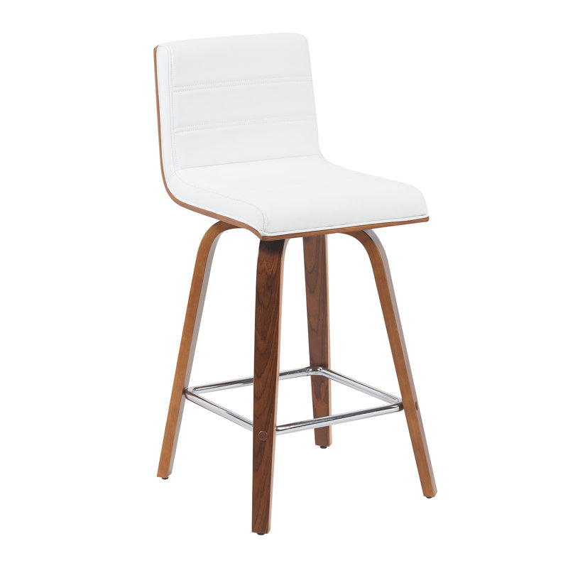 Tabouret de bar et de comptoir Biance, Brun, Blanc, Tabouret de comptoir (siège d'une hauteur de 26 p